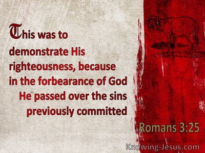 Romans 3:25 God Displayed Publicly As A Propitiation In His Blood Through Faith (cream)